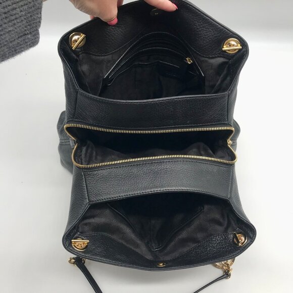 Michael Kors Black Pebbled Leather Jet Set Chain Shoulder Bag - Picture 10 of 10